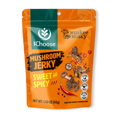 Muskee Musky Sweet & Spicy Mushroom Jerky, Vegan, 45g