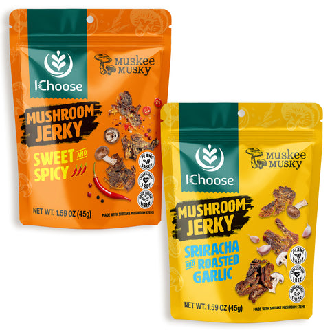Muskee Musky Mix Variety Mushroom Jerky, Vegan, 45g, 2 Pack