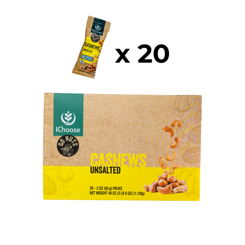 Go Nuts – Unsalted Cashews, High Protein Snack, 56g