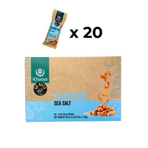 Go Nuts โ Seasalt Cashews, High Protein Snack, 56g