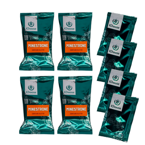 Space Soup – Instant Minestrone Soup, Plant-Based, 6g Protein, Box of 4 Packs (4x30g)