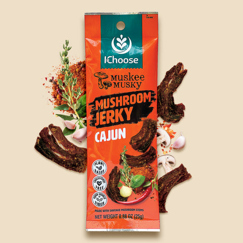 Muskee Musky Cajun Mushroom Jerky, Vegan, 10 Pack