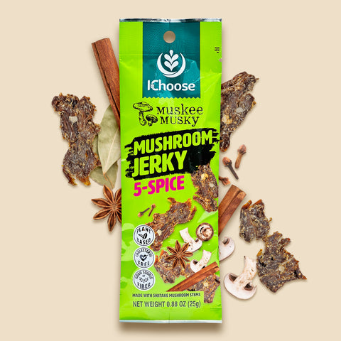 Muskee Musky 5-Spice Mushroom Jerky, Vegan, 10 Pack