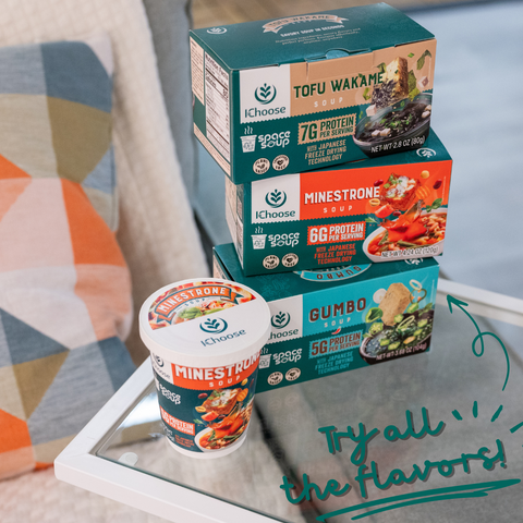 Space Soup – Instant Tofu Wakame Soup, Plant-Based, 7g Protein, Box of 4 Pack (4x20g)