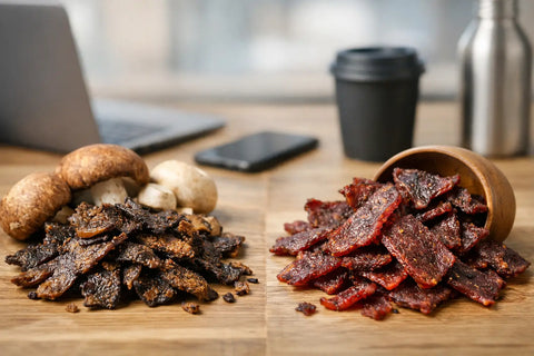 Mushroom Jerky vs Beef Jerky for Busy Days