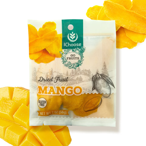 IChoose Go Fruits dried mango snack pack with mango slices