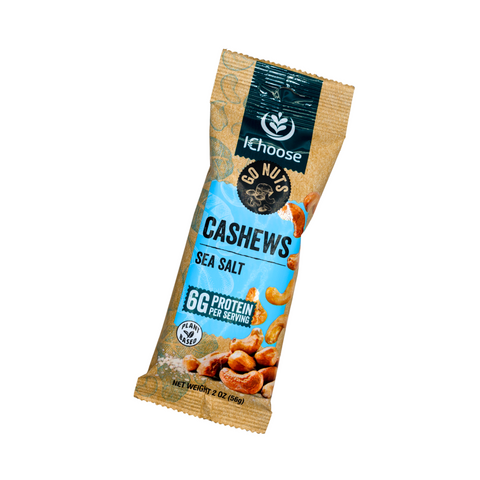 Sweet and Savory bundle contents — 5 cashew packs and 5 dried mango packs