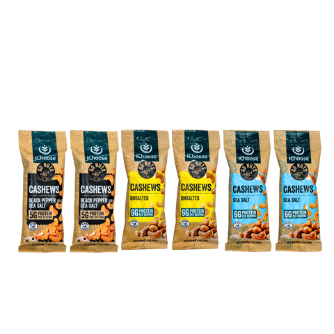 Go Nuts – Trio Mix Cashew Set, 6-Pack, 3 Delicious Flavors, 56g Each