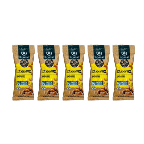 IChoose Go Nuts – Black Pepper & Sea Salt Roasted Cashews, Whole Premium Cashews, Plant-Based Protein Snack Packs, 2oz Individual Packs (5 Count)