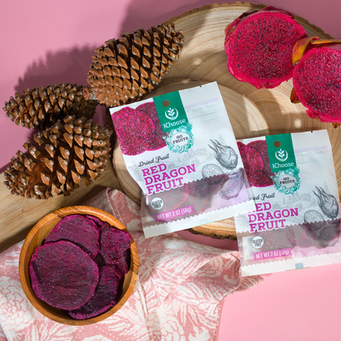 IChoose GoFruits – Dried Red Dragon Fruit, Lightly Sweetened Tropical Fruit Snack, Plant-Based (56 oz)