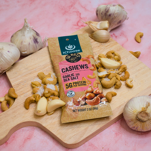 Garlic Sea Salt Cashews 2oz Snack Packs — Plant-Based, Gluten Free | IChoose