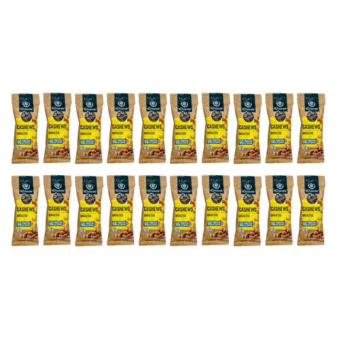 Go Nuts cashews nutrition panel with 5g protein per serving