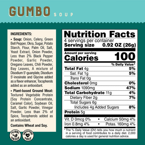 Space Soup – Instant Gumbo Soup, Plant-Based, 5g Protein, Box of 4 Pack (4x26g)