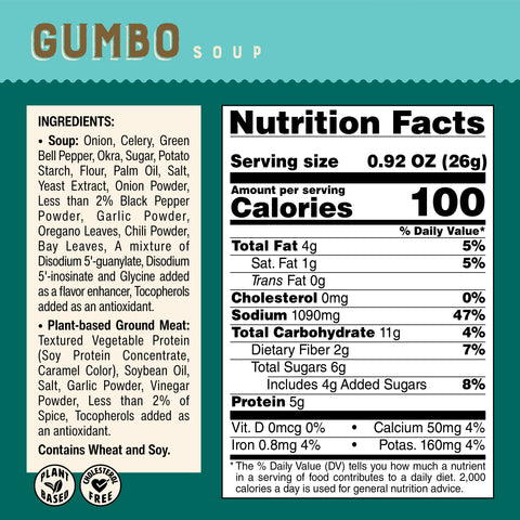 Space Soup – Instant Gumbo Soup, Plant-Based, 5g Protein, 0.92oz / 26g