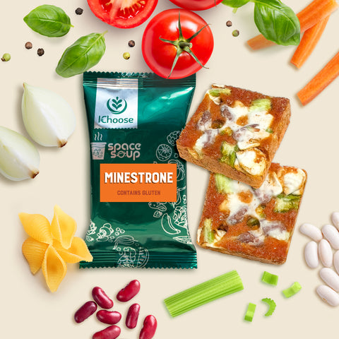 Space Soup – Instant Minestrone Soup, Plant-Based, 6g Protein, Box of 4 Packs (4x30g)