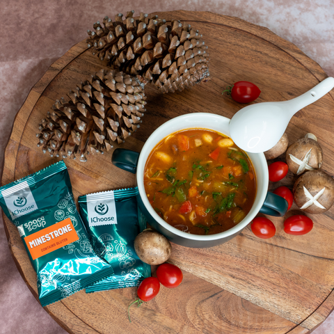Space Soup – Instant Minestrone Soup, Plant-Based, 6g Protein, Box of 4 Packs (4x30g)