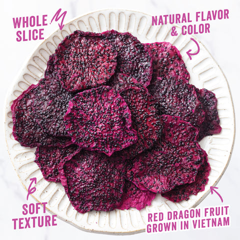 IChoose GoFruits – Dried Red Dragon Fruit, Lightly Sweetened Tropical Fruit Snack, Plant-Based (56 oz)