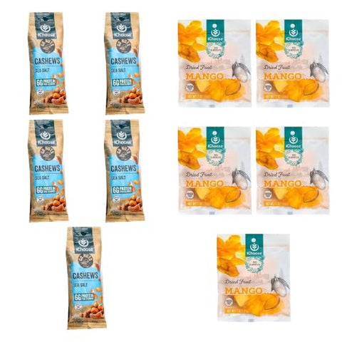 IChoose Sea Salt Cashew & Dried Mango Snack Packs Bundle 10 Ct — bundle overview