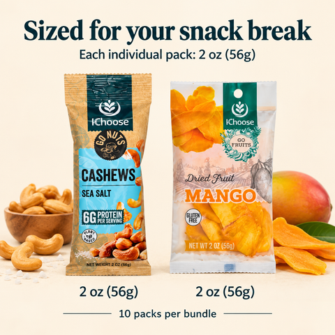 IChoose Sea Salt Cashew & Dried Mango Snack Packs Bundle 10 Ct — PT03