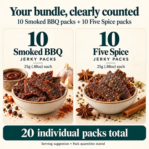 IChoose Mushroom Jerky Bundle Smoked BBQ & 5-Spice, 20 Ct — PT01