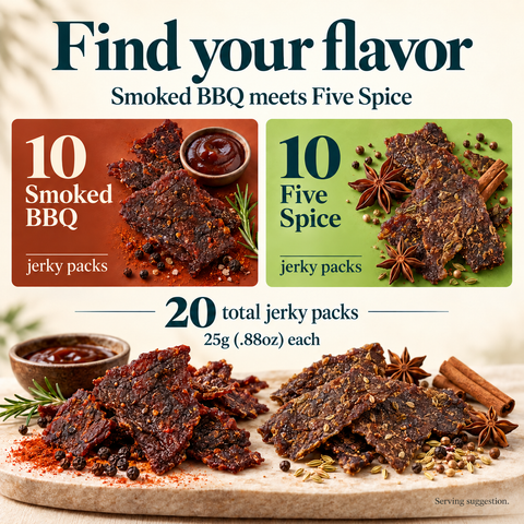 IChoose Mushroom Jerky Bundle Smoked BBQ & 5-Spice, 20 Ct — PT02