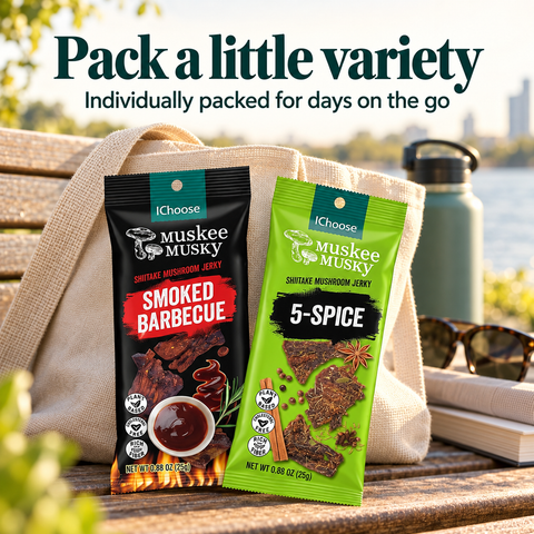 IChoose Mushroom Jerky Bundle Smoked BBQ & 5-Spice, 20 Ct — PT05