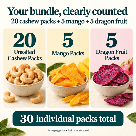 IChoose Snack Bundle Cashews, Mango & Dragon Fruit, 30 Ct — PT01