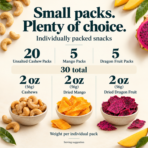IChoose Snack Bundle Cashews, Mango & Dragon Fruit, 30 Ct — PT03