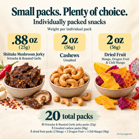 IChoose Snack Sampler Bundle Sriracha Mushroom Jerky, 20 Ct — PT03
