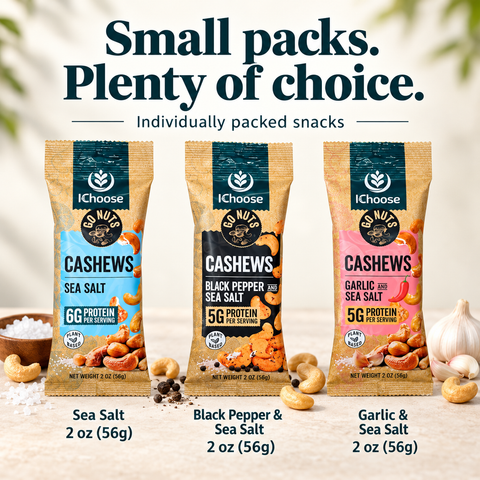 IChoose Cashew Snack Packs Variety Bundle, 3 Flavors, 15 Count — PT03
