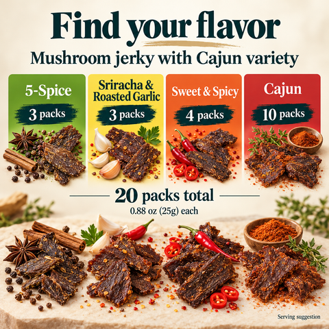 IChoose Shiitake Mushroom Jerky Bundle Variety & Cajun 20 Ct — PT02