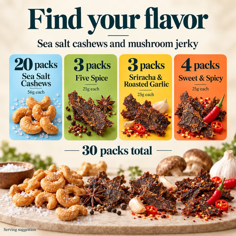 IChoose Sea Salt Cashews & Shiitake Mushroom Jerky Bundle 30 Ct — PT02