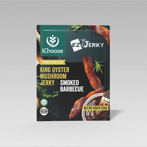 IChoose EZ Jerky – Smoked Barbecue King Oyster Mushroom Jerky, 25g