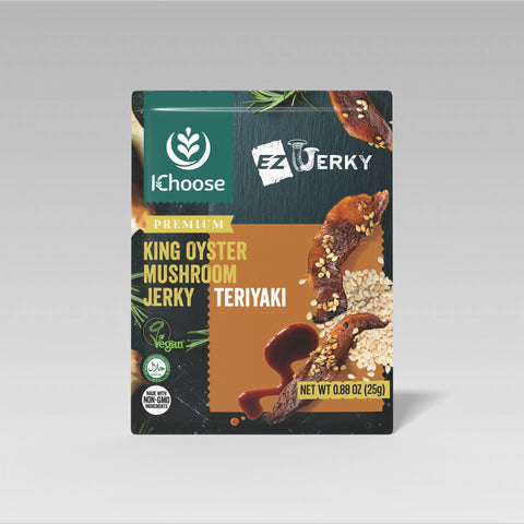 IChoose EZ Jerky – Teriyaki King Oyster Mushroom Jerky, 25g