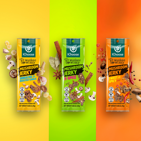 Muskee Musky Mini Mushroom Jerky Taste Trio Sampler