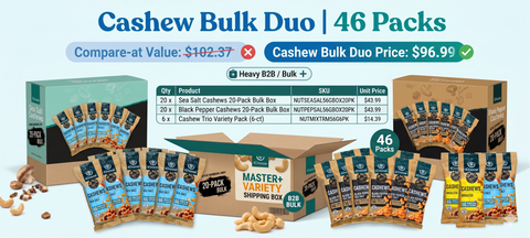 The Cashew Bulk Duo — Two 20-Packs + Trio Variety