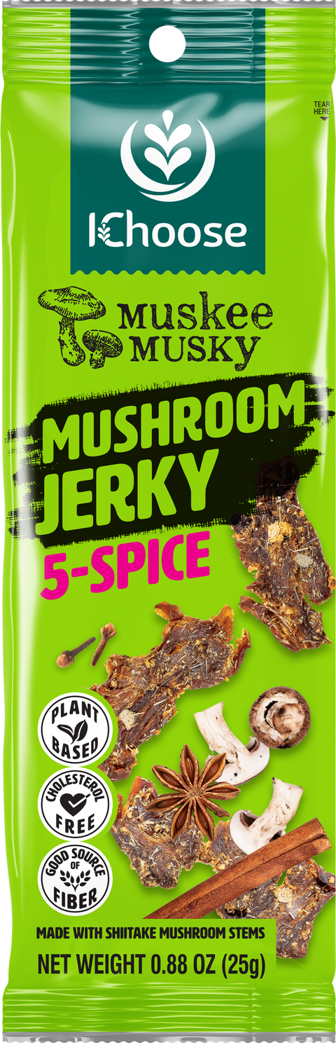 Muskee Musky 5-Spice Mushroom Jerky, Vegan