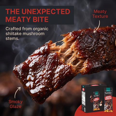 Smoked BBQ Mushroom Jerky — Vegan Shiitake, 10-Pack